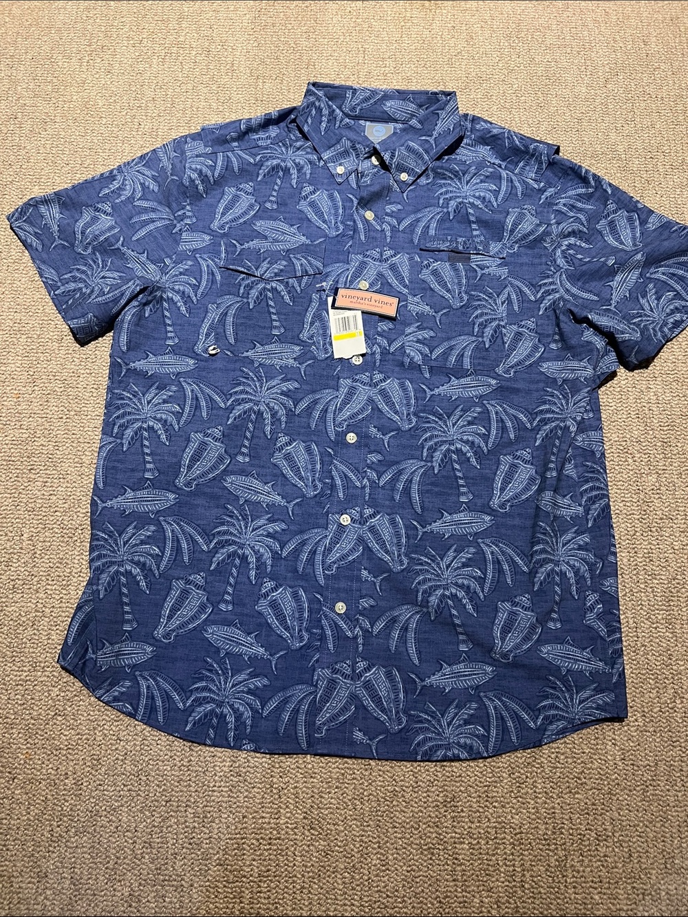 NWT Vineyard Vines Harbor Shirt Island Icons Moonshine Classic Fit Mens Medium